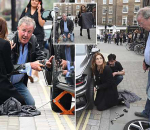 *EXCLUSIVE* *WEB MUST CALL FOR PRICING* - *STRICTLY NO WEB USAGE UNTIL FURTHER NOTICE*  Jeremy Clarkson gets his hands dirty as he helps and show Binky from Made in Chelsea to change her car tyre