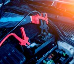 Accumulator,Charging.,Hands,And,Terminals.,Car,Repair.,Service,Station.