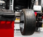 Wheel balancing close up