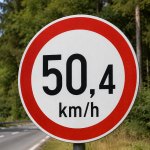 Dopravní značka ukazuje 50,4 km/h. Nejde o chybu, ale o promyšlený trik