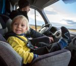 Cute,Toddler,Boy,,Kid,Sitting,On,The,Front,Seat,In