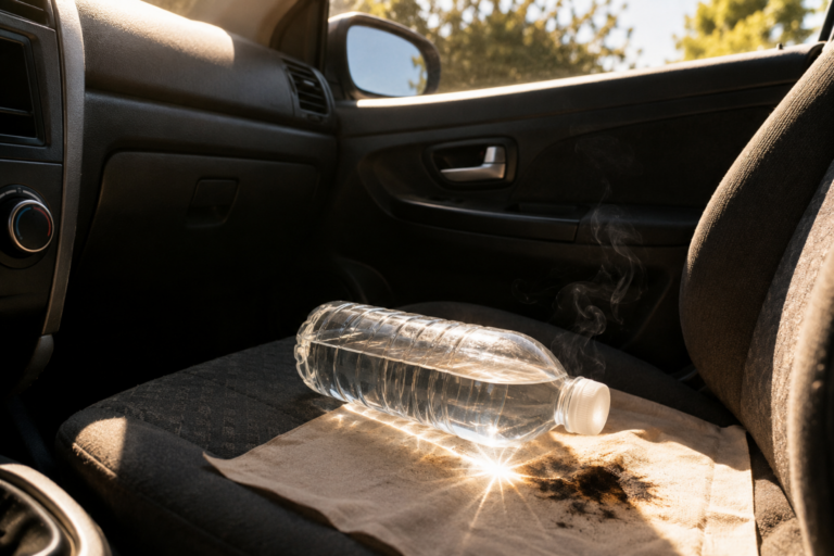 Obyčejná PET s vodou vám může zapálit auto. Stačí ji nechat na špatném místě