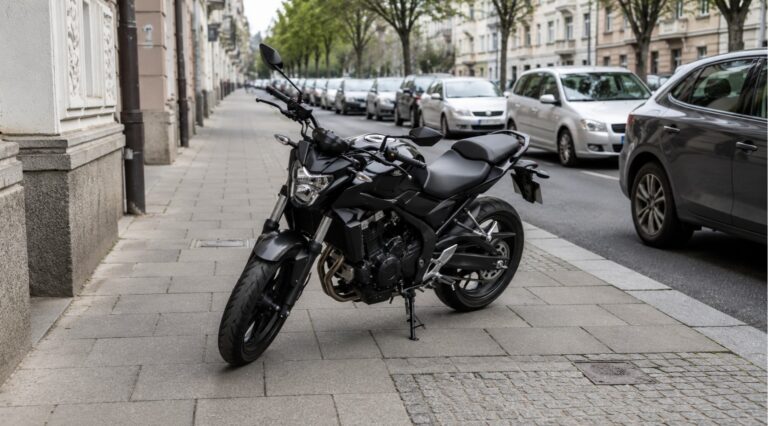 Motorkáři, pozor. Na chodníku nesmíte parkovat, i když vám to radí samotná asociace