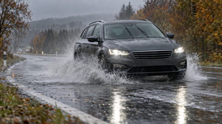 Aquaplaning hrozí už při 55 km/h. Jedna chyba může řidiče připravit o kontrolu nad autem